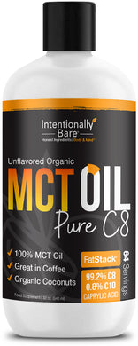 Intentionally Bare PURE C8 ORGANIC MCT OIL – 32 oz Bottle