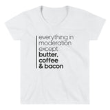 Women's Casual V-Neck Shirt - Butter coffee and bacon