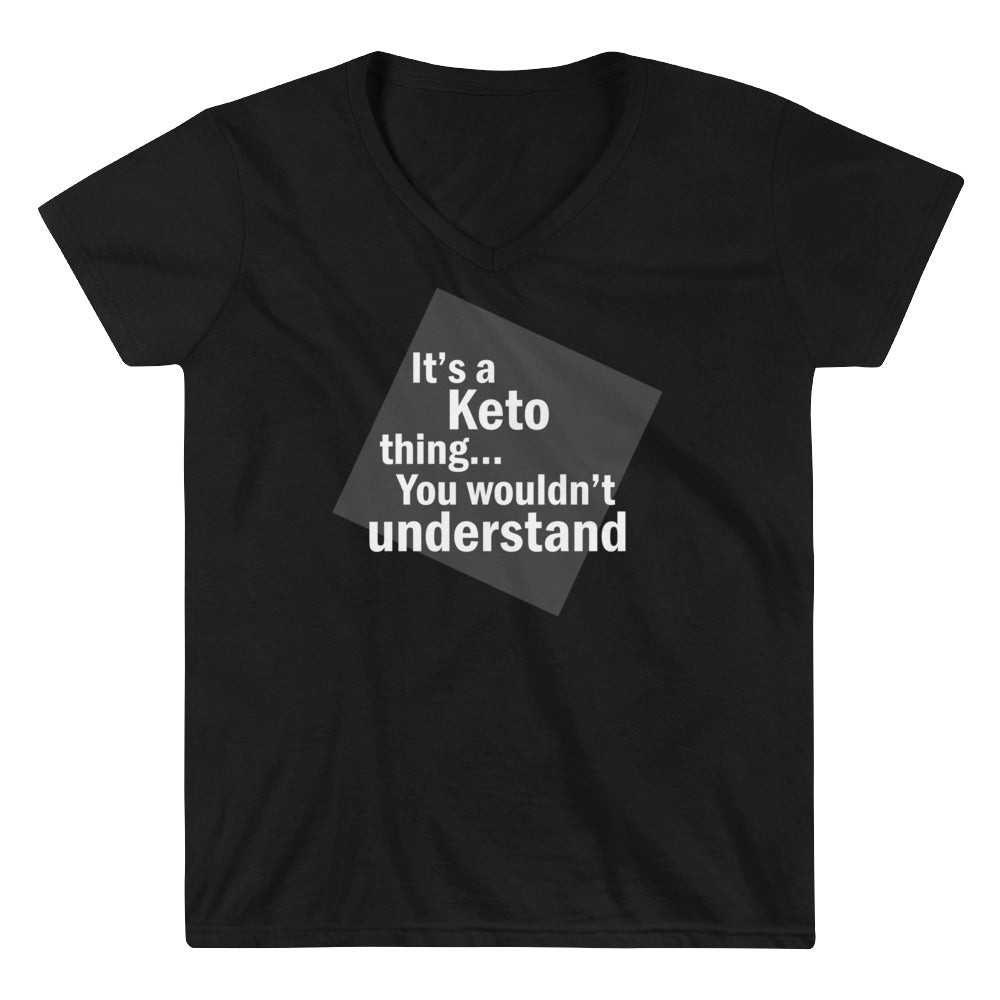 Women's Casual V-Neck Shirt - It's a keto thing