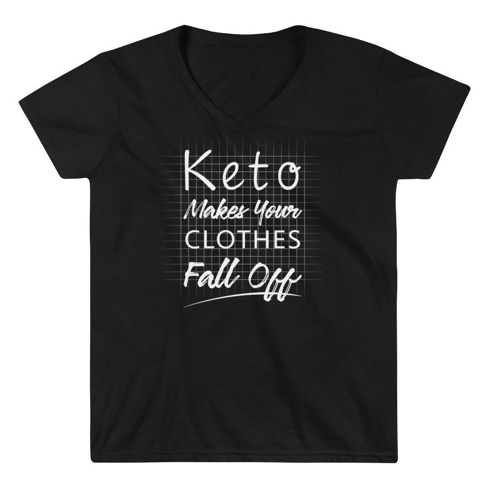 Women's Casual V-Neck Shirt - Keto makes your clothes fall off