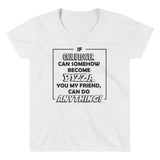 Women's Casual V-Neck Shirt - Cauliflower pizza