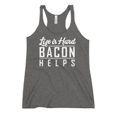 Women's Racerback Tank - Bacon helps