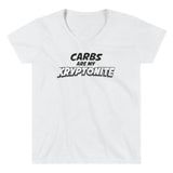 Women's Casual V-Neck Shirt - Carbs are my kryptonite