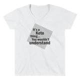 Women's Casual V-Neck Shirt - It's a keto thing