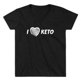 Women's Casual V-Neck Shirt - I Love Keto
