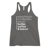 Women's Racerback Tank - Butter coffee and bacon